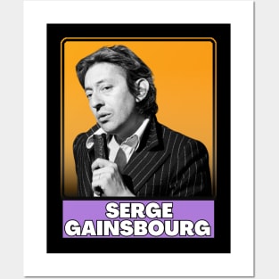 Serge gainsbourg (retro design) Posters and Art